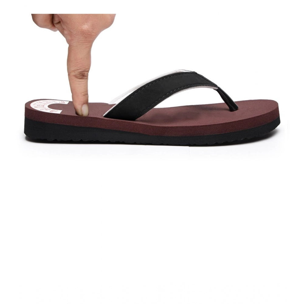 Unisex Maroon Rubber Slip-On Flip Flops