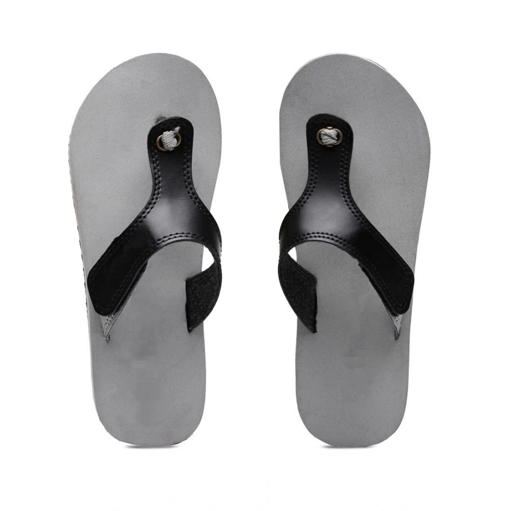 Unisex Grey Rubber T-Style Slippers