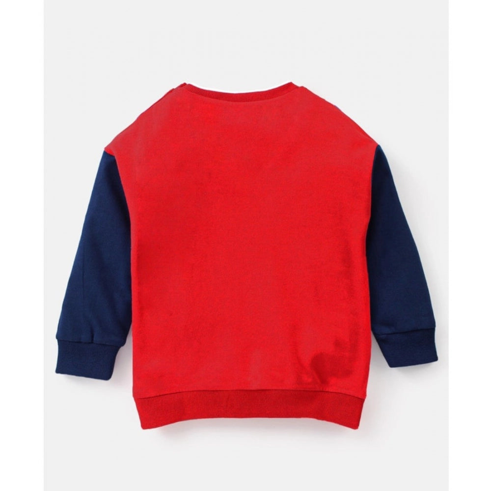 Boys' Casual Printed Cotton T-Shirt & Pant Set – Red