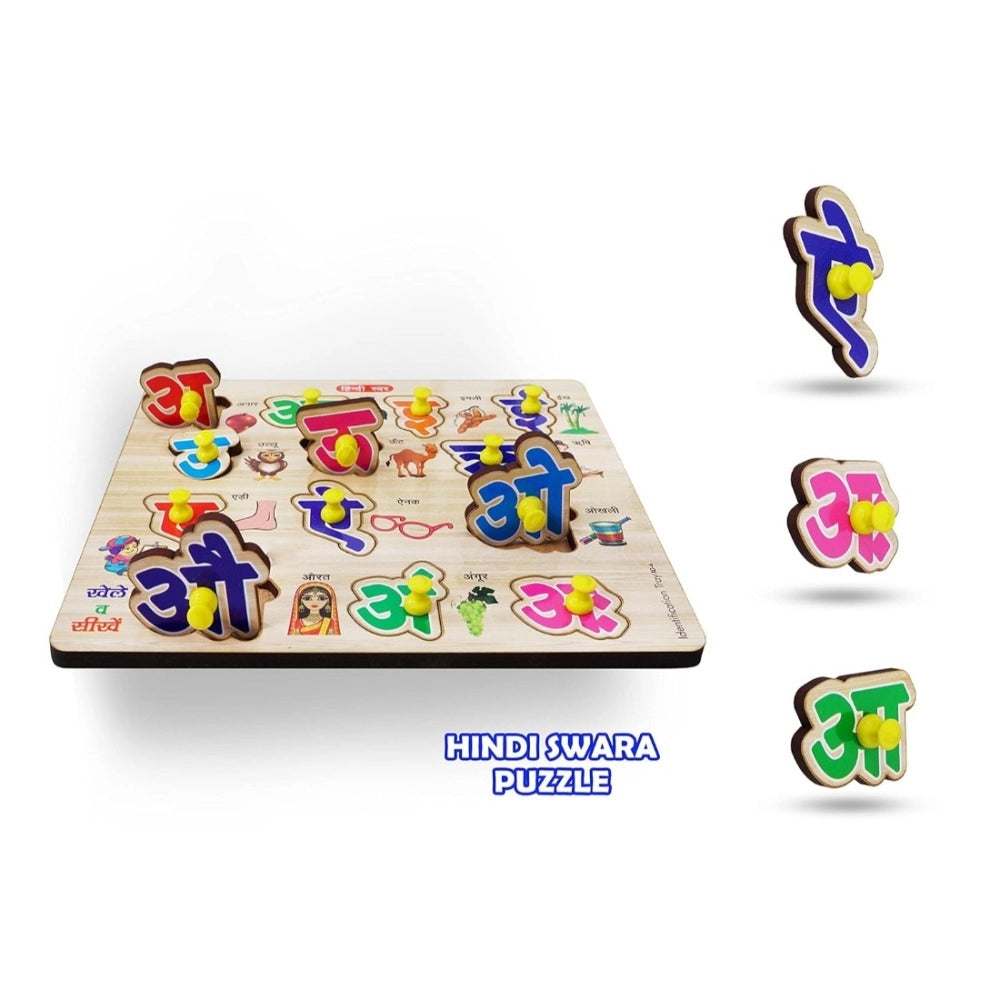 Wooden Hindi Letters Puzzle for Kids – Educational Wooden Toy | 3+ Years