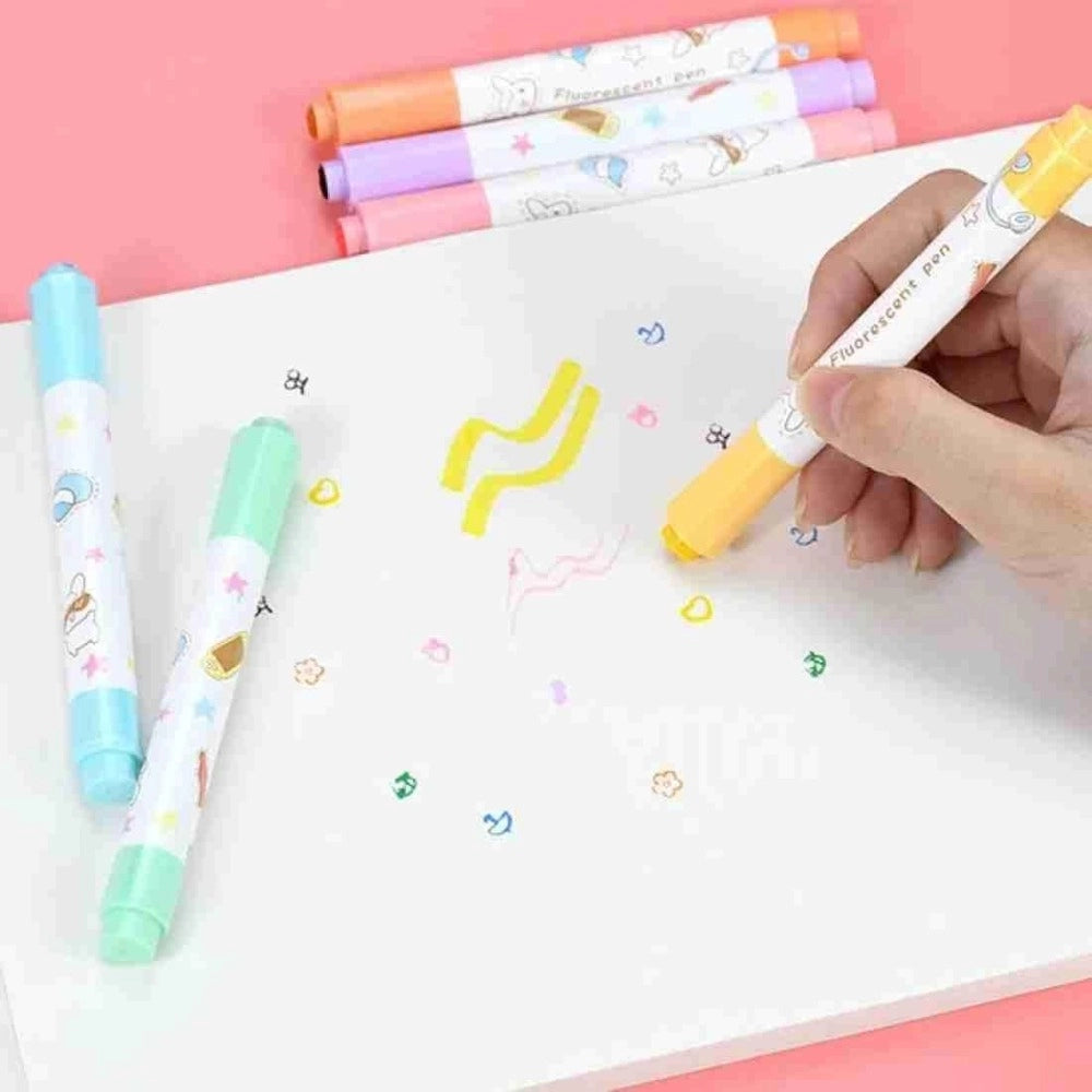 2-in-1 Stamper Marker Pen Set with Water-Based Ink – Plastic Stationery