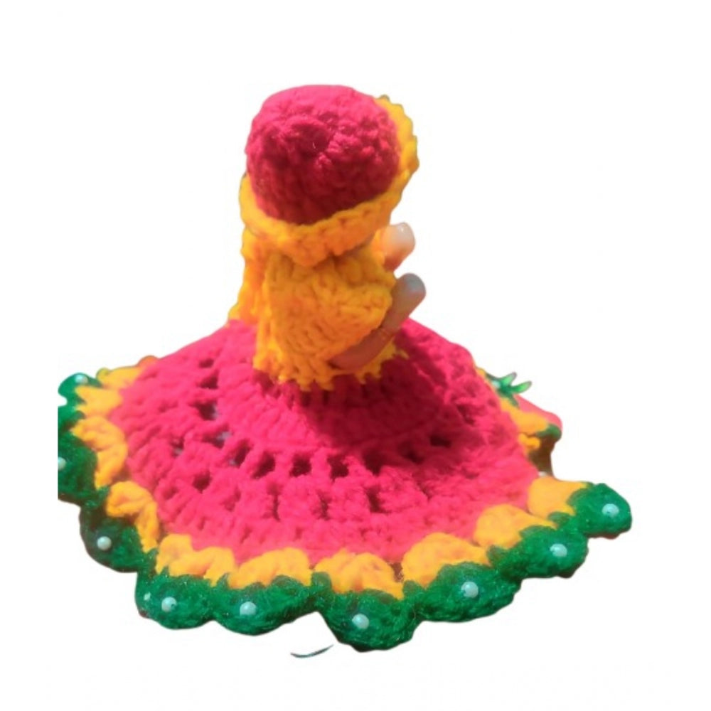 Generic Laddu Gopal Tharad Dress Size: 0 To 6 (Red-Yellow-Green)