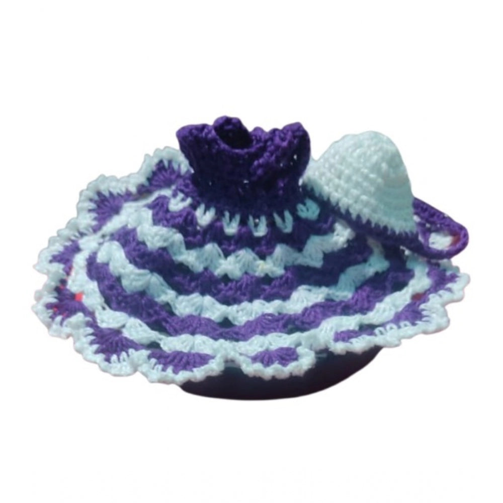 Generic Laddu Gopal Tharad Dress Size: 0 To 6 (White-Lavender)