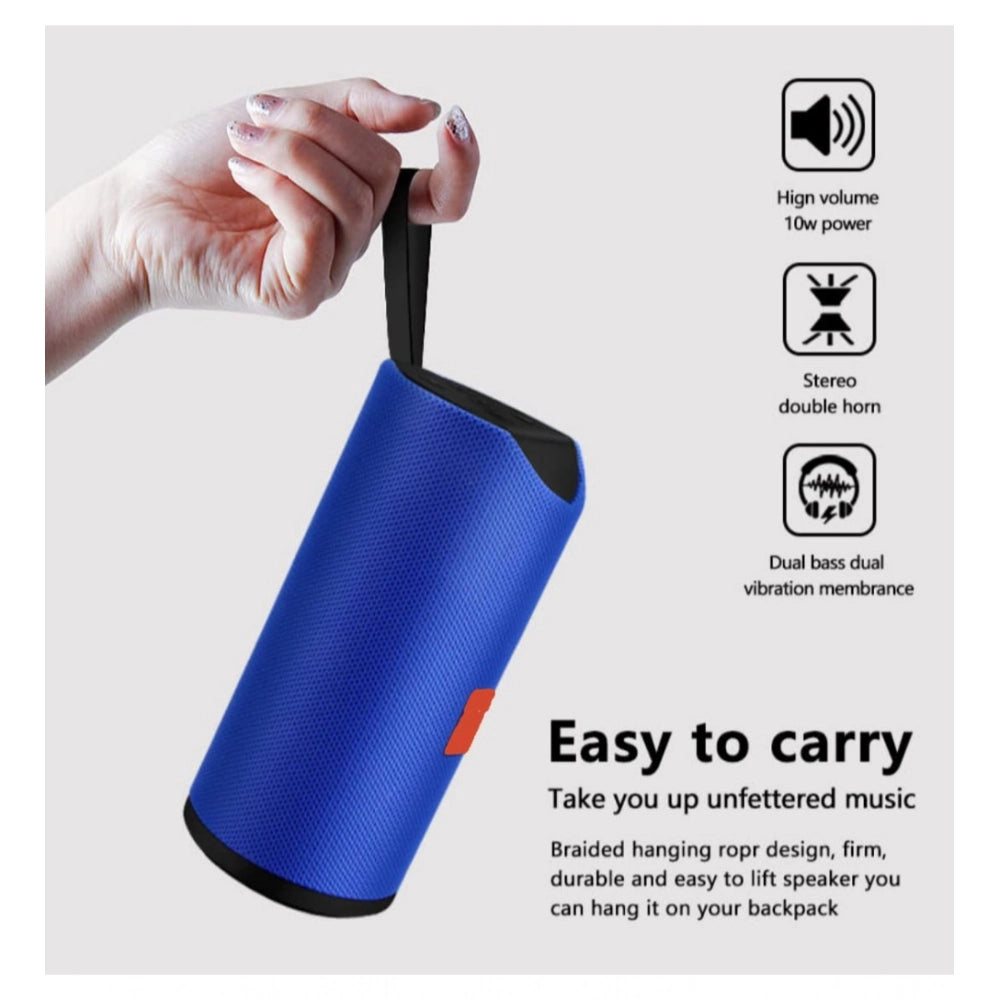 Generic Plastic Rubber Wireless TG113 Bluetooth Speaker (Blue)