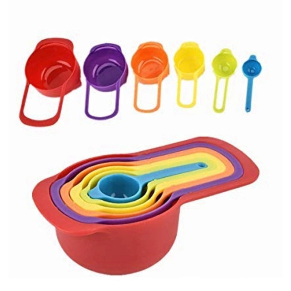 Generic Pack of 4_Colorful Measuring Cup Spoon Set Stackable Kitchen Measuring Cups (Color: Assorted )