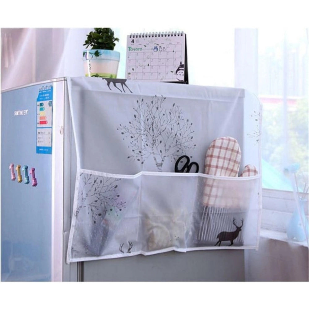Generic Refrigerator & Microwave Oven Cover – Dustproof, Waterproof, and Heat-Resistant Protective Organizer (Color: Assorted )