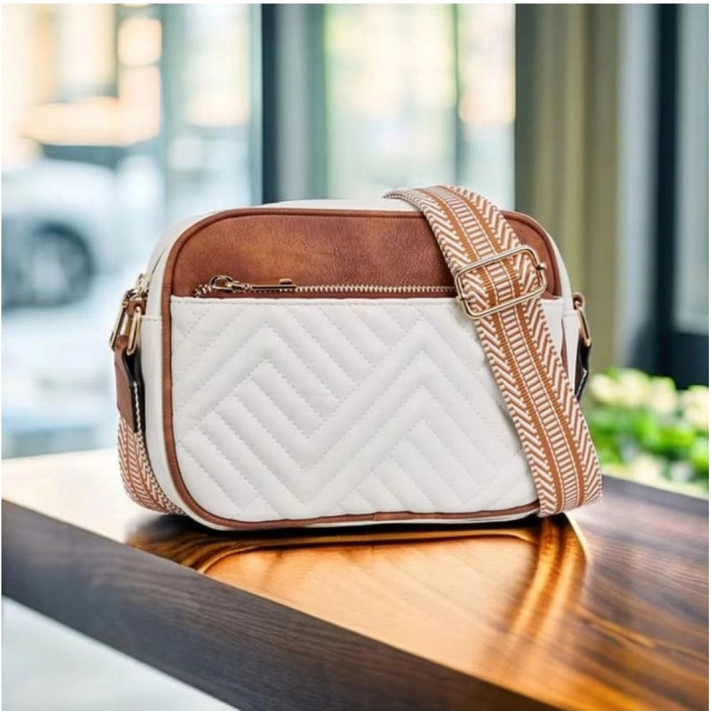 Women’s PU Leather Zipper Sling Bag