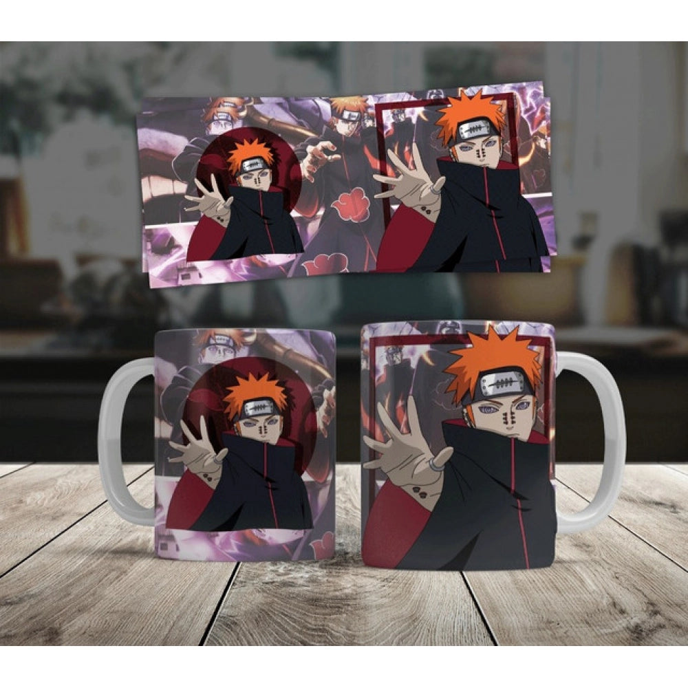 Generic Anime Naruto & Sasuke Ceramic Printed Coffee Mug – White, 325ML