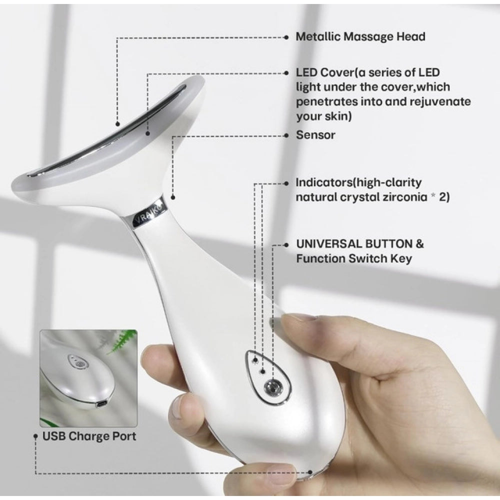 Grey Neck & Face Massager Tool