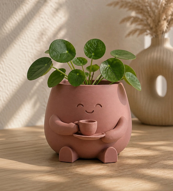 Generic Plastic Barista Buddy - Cute Planter (Only Planter) (Pink)