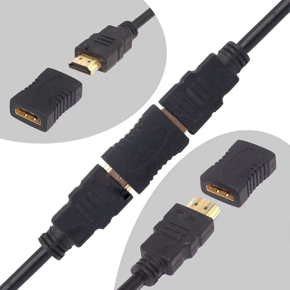 HDMI Adapter Female to Female Extender Jointer Black (Black)
