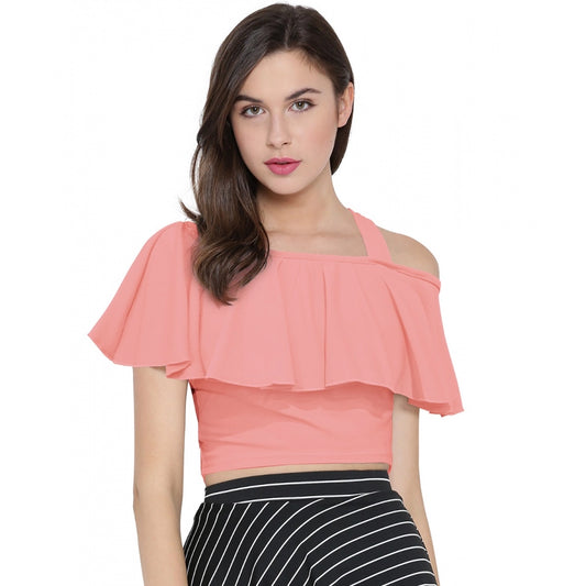 Women's Western Wear Hosiery Crop Top – Peach