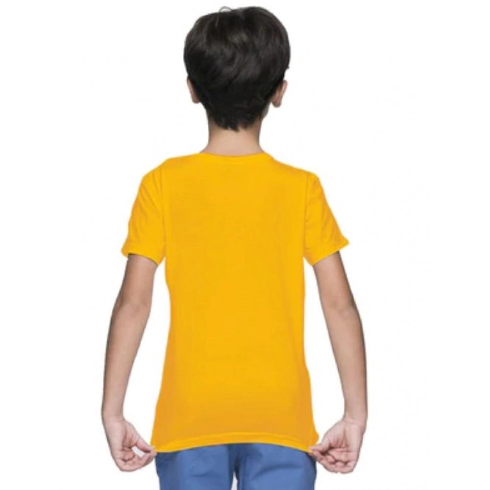 Boys Cotton Half Sleeve T-Shirt (Yellow)