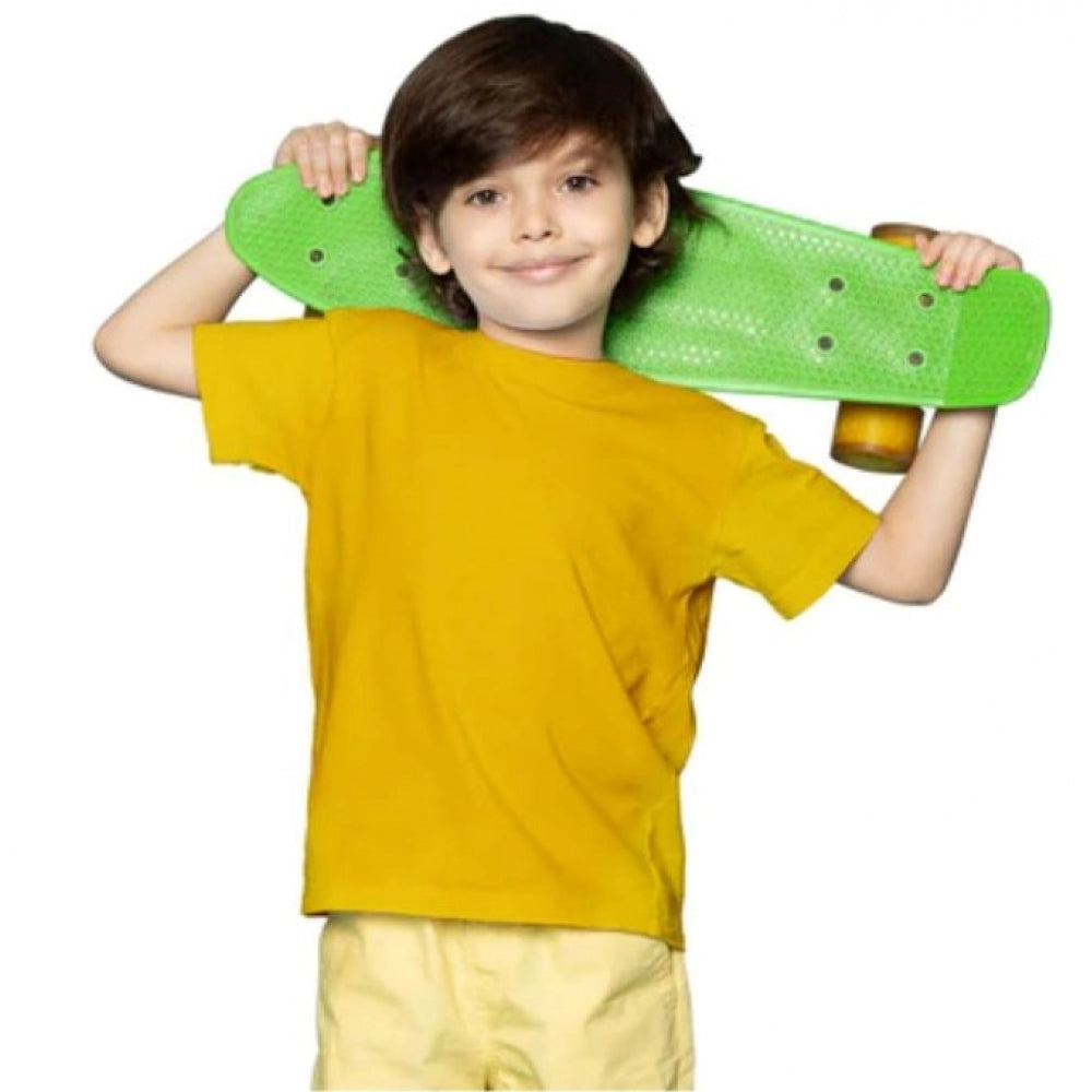 Boys Cotton Half Sleeve T-Shirt (Yellow)