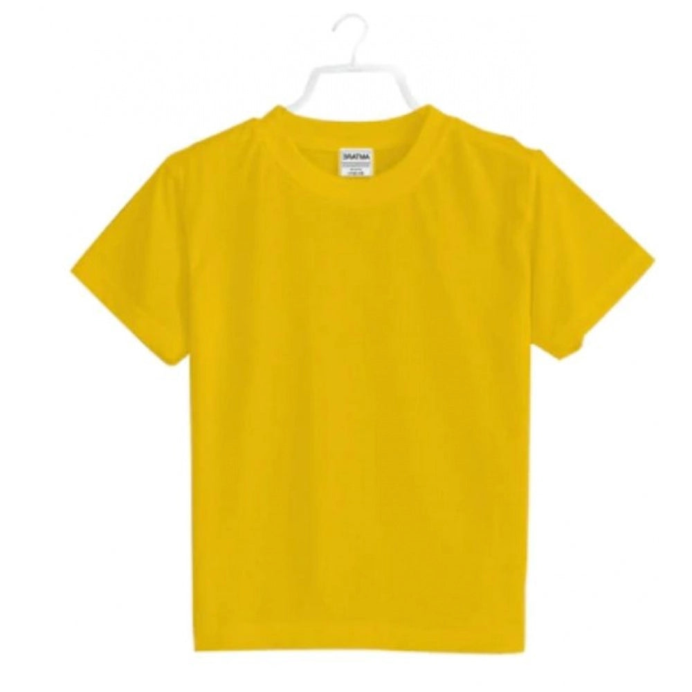 Boys Cotton Half Sleeve T-Shirt (Yellow)