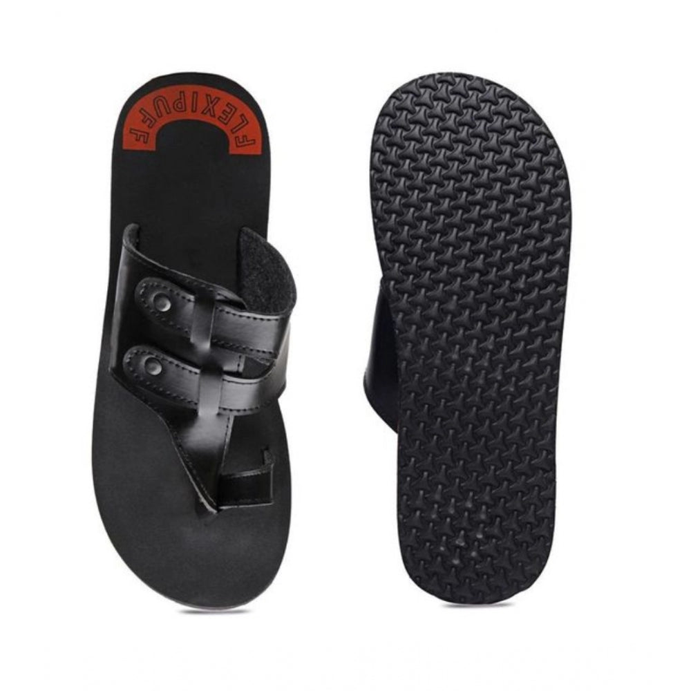 Black Rubber Casual Slippers