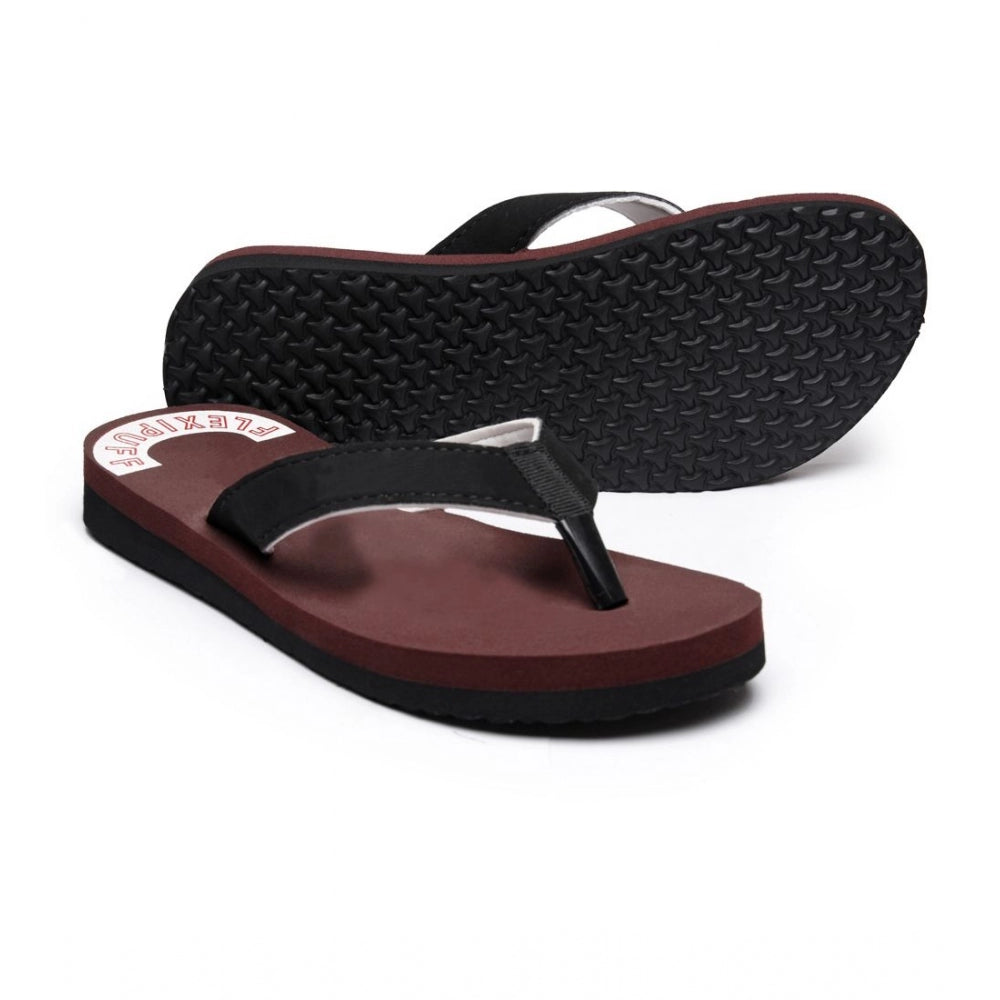 Unisex Maroon Rubber Slip-On Flip Flops