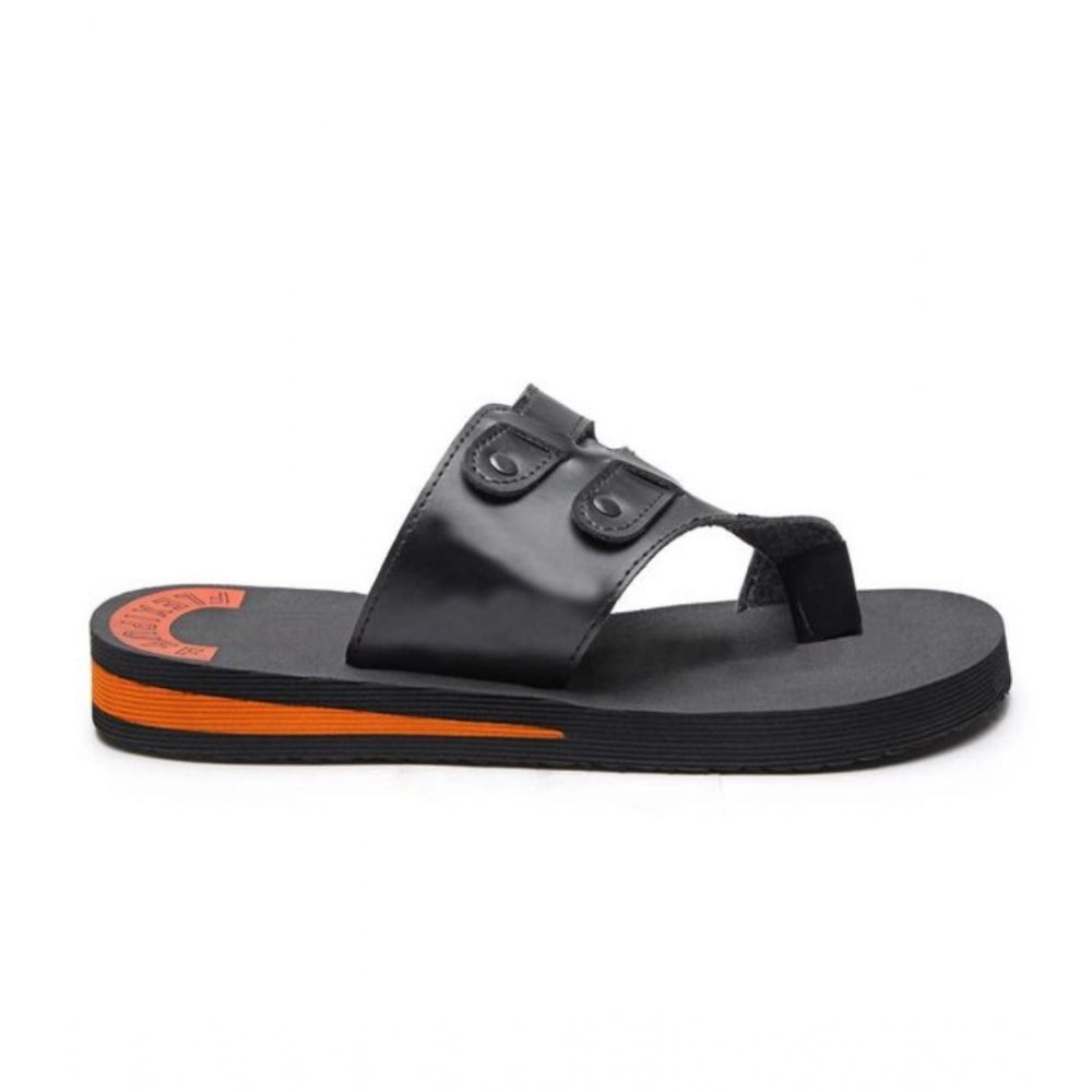 Black Rubber Casual Slippers