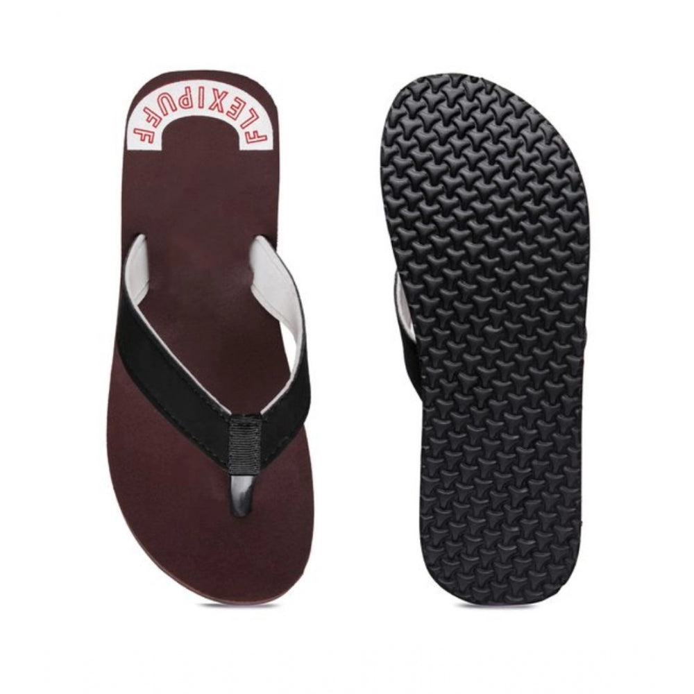 Unisex Maroon Rubber Slip-On Flip Flops