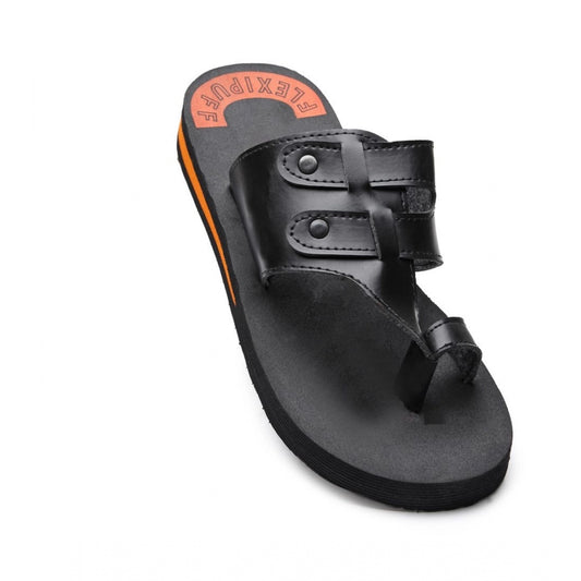Black Rubber Casual Slippers
