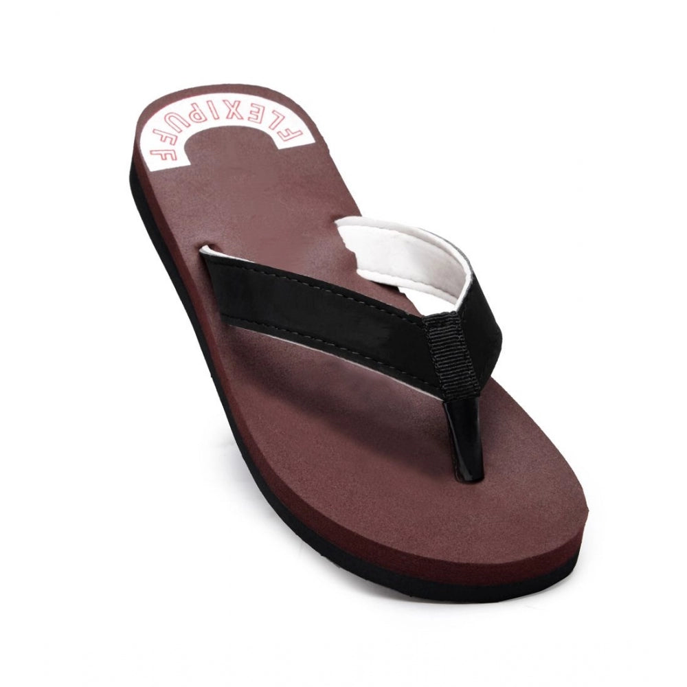 Unisex Maroon Rubber Slip-On Flip Flops