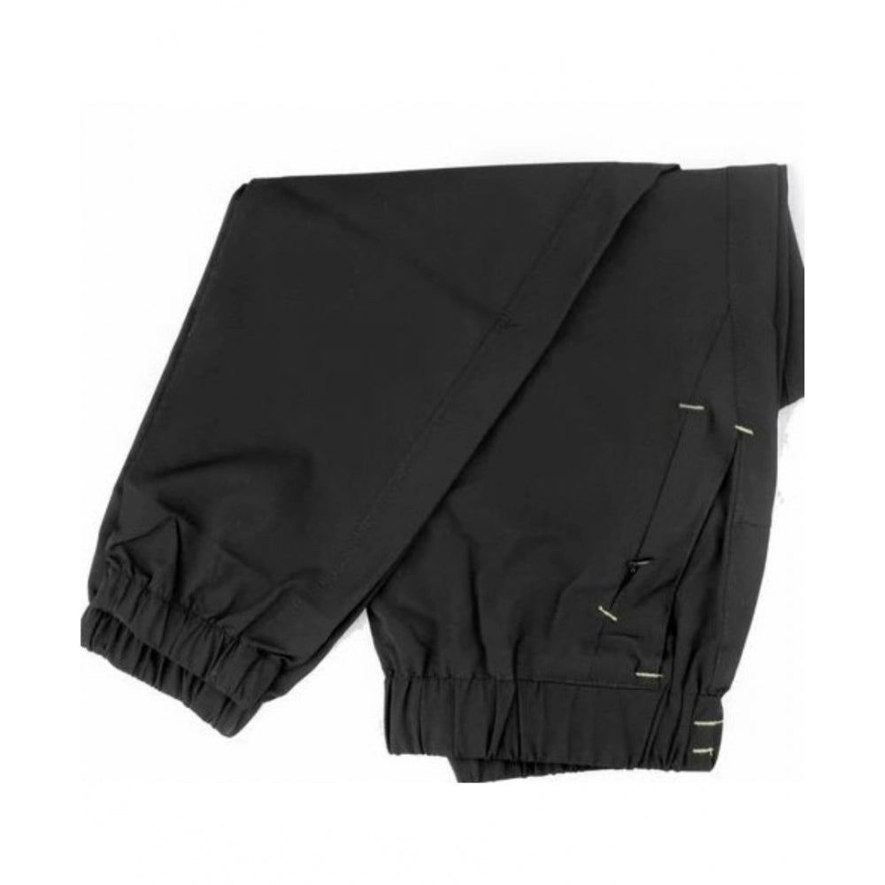 Generic Men’s Polyester Solid Track Pants – Comfortable Black Lower