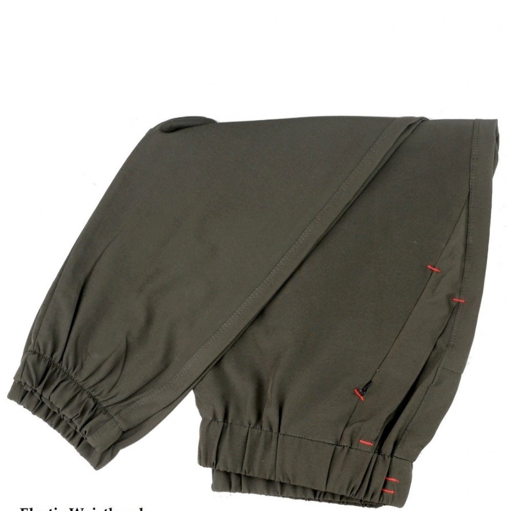 Generic Men’s Dark Green Polyester Track Pants – Comfortable Sports Lower