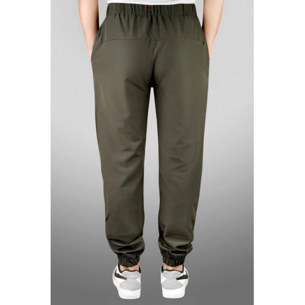 Generic Men’s Dark Green Polyester Track Pants – Comfortable Sports Lower