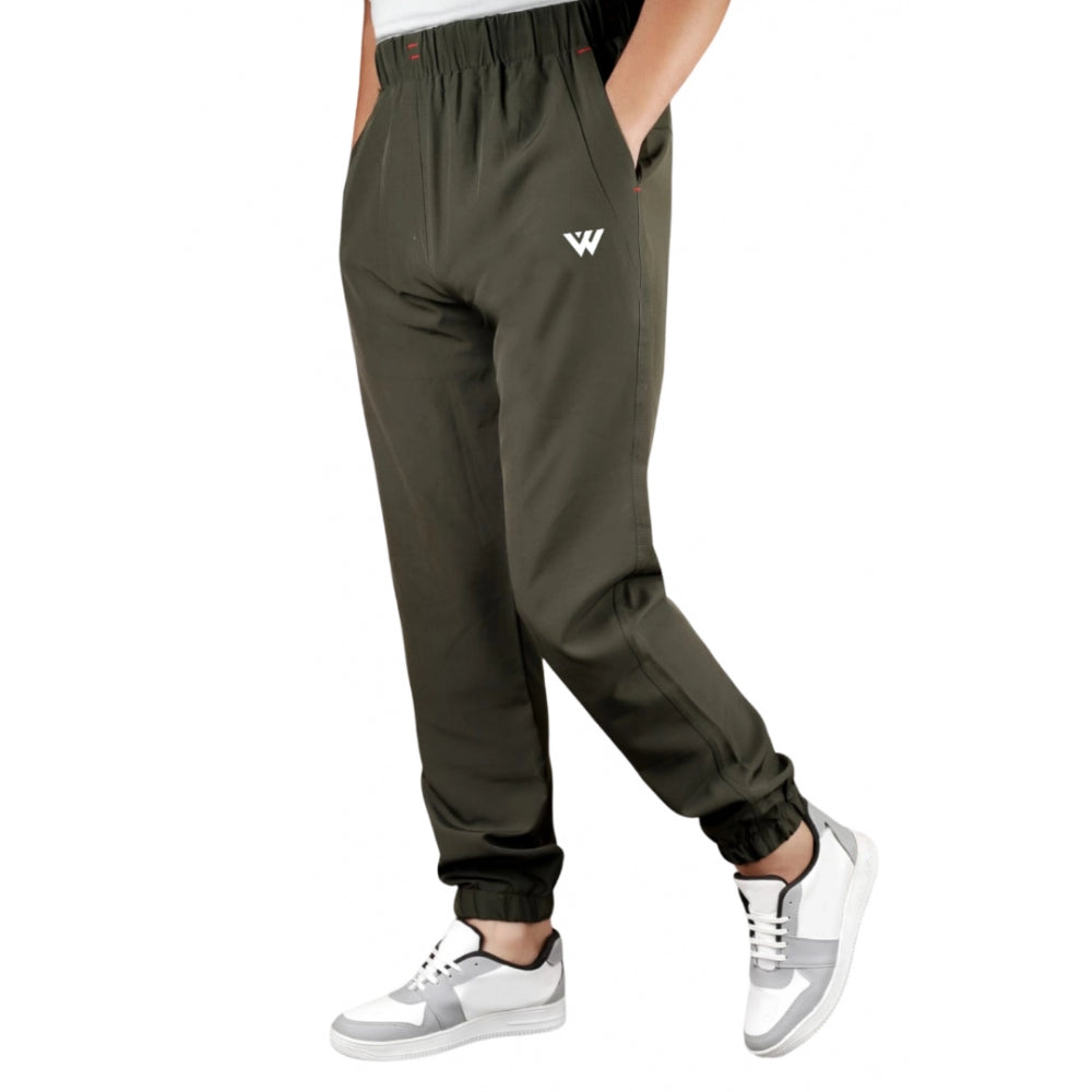 Generic Men’s Dark Green Polyester Track Pants – Comfortable Sports Lower