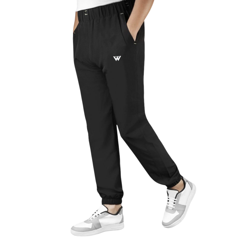 Generic Men’s Polyester Solid Track Pants – Comfortable Black Lower