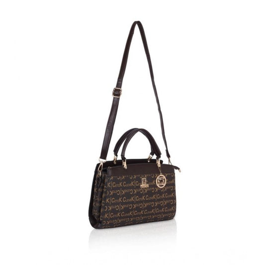 Women’s Coffee Printed Faux Leather Handbag