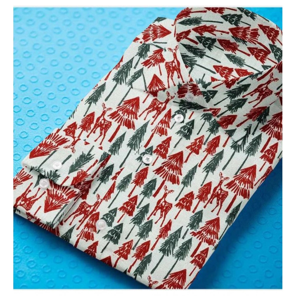 Generic Men's Cotton Blend Printed Full Sleeve Shirt – Multicolor