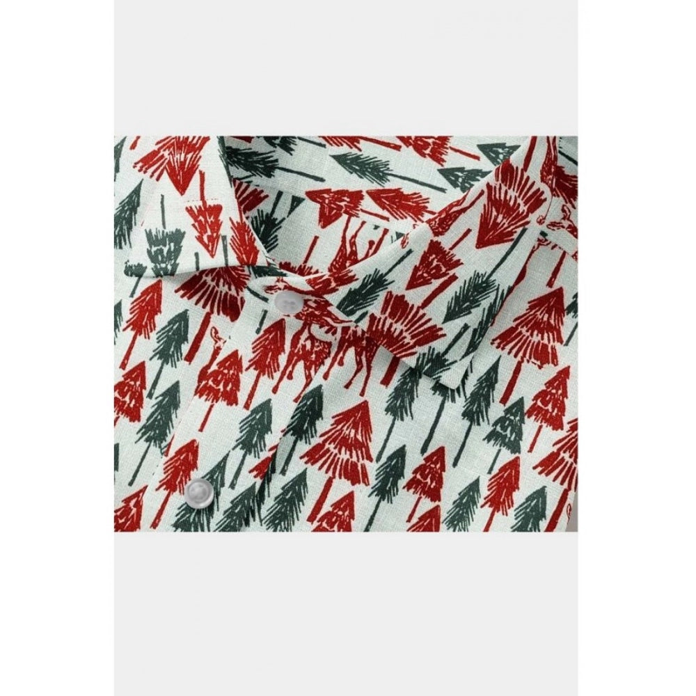 Generic Men's Cotton Blend Printed Full Sleeve Shirt – Multicolor