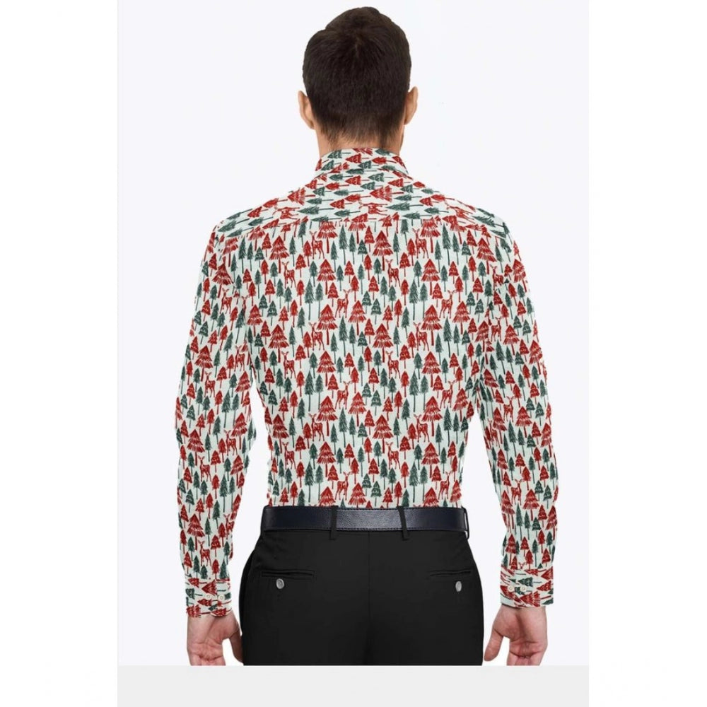 Generic Men's Cotton Blend Printed Full Sleeve Shirt – Multicolor