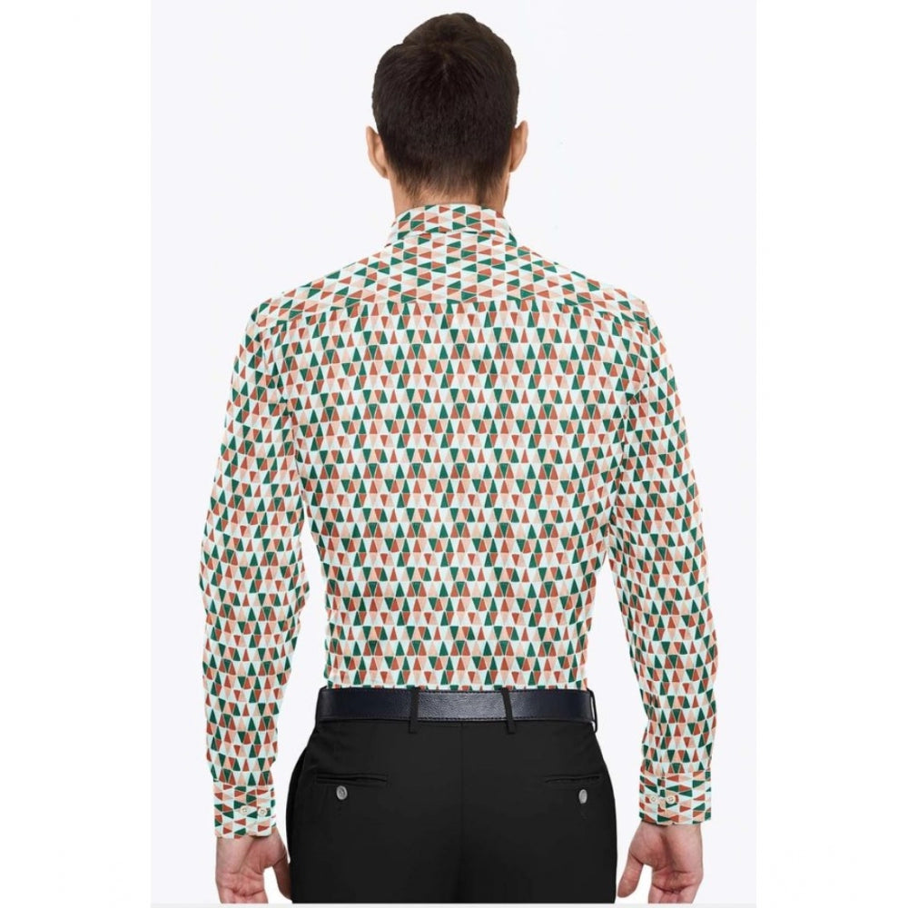 Generic Men's Cotton Blend Printed Full Sleeve Shirt – Multicolor