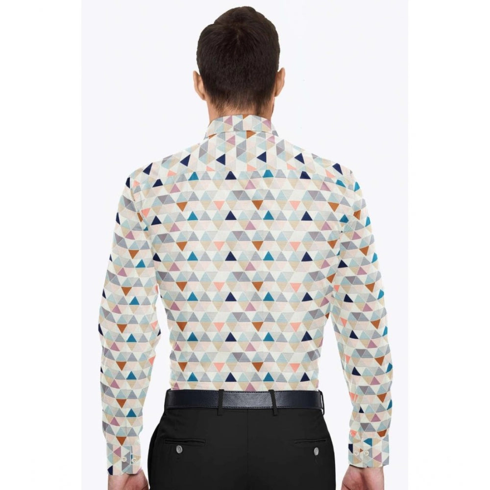 Generic Men's Cotton Blend Printed Full Sleeve Shirt – Multicolor