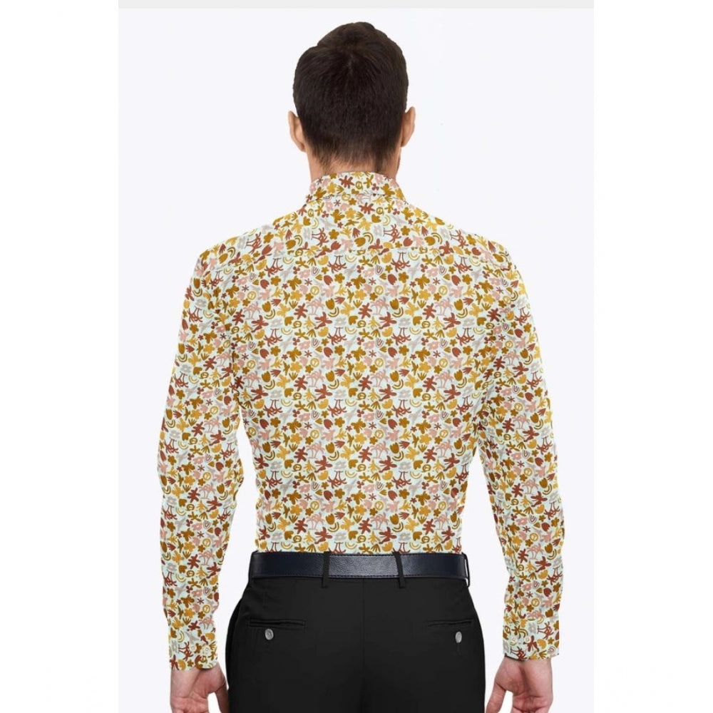 Generic Men's Cotton Blend Printed Full Sleeve Shirt – Multicolor