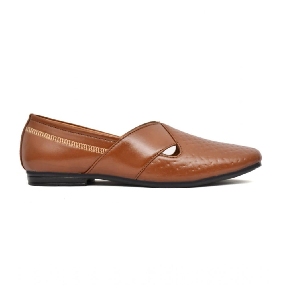 Men's Tan Faux Leather Formal Shoes