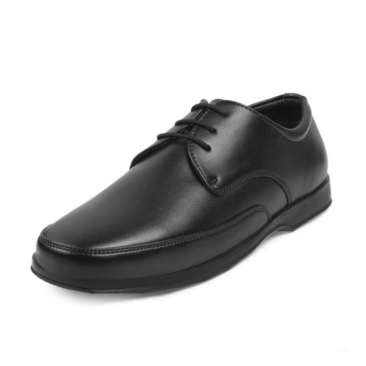 Men's Black Faux Leather Lace-Up Dress Shoes