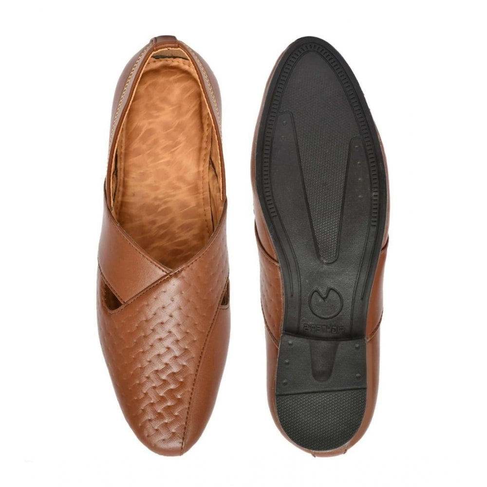 Men's Tan Faux Leather Formal Shoes