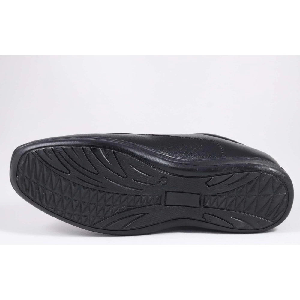 Men's Black Faux Leather Dress Slip-Ons