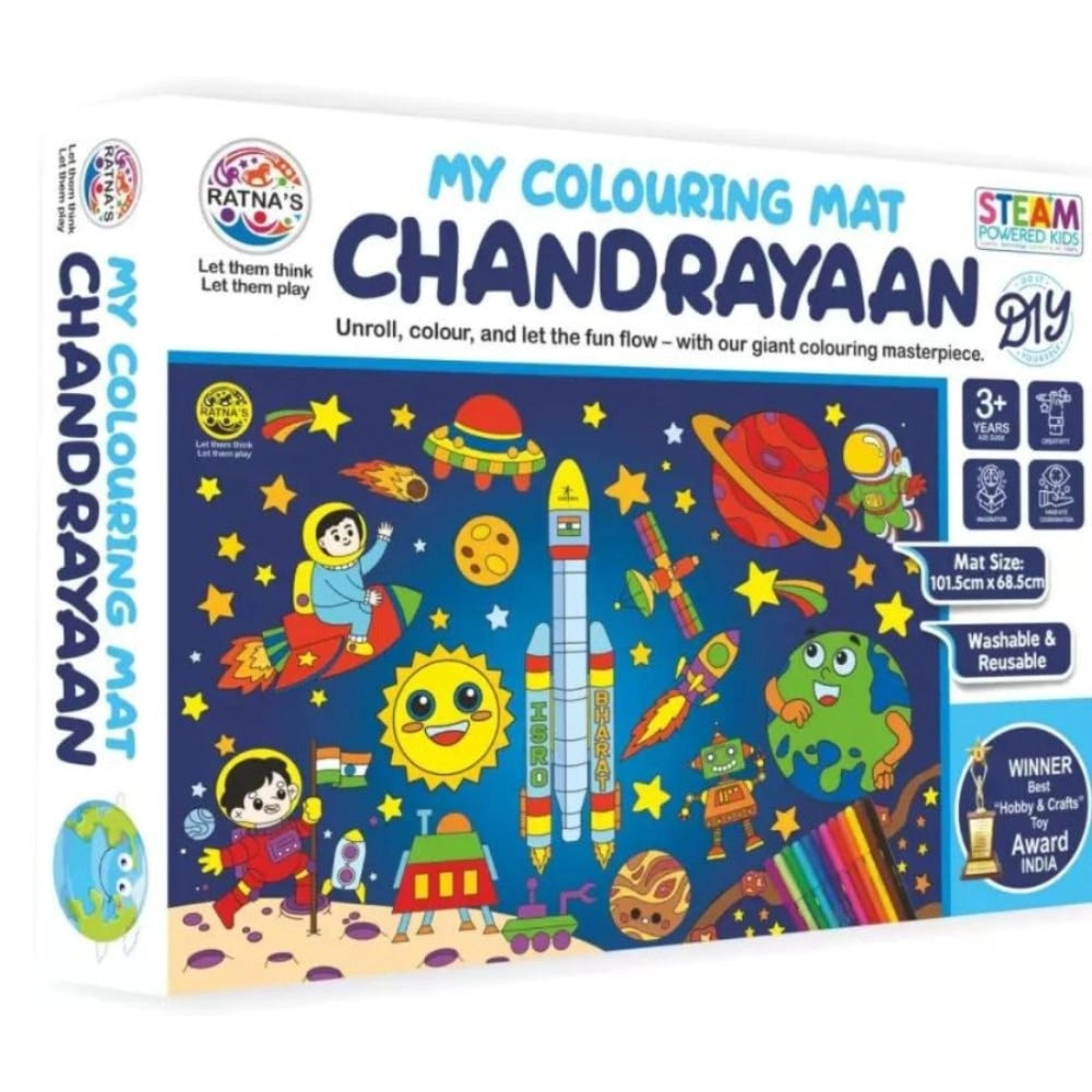 Chandrayaan Printed Colouring Mat | Canvas | Educational Toys | 3+ Years