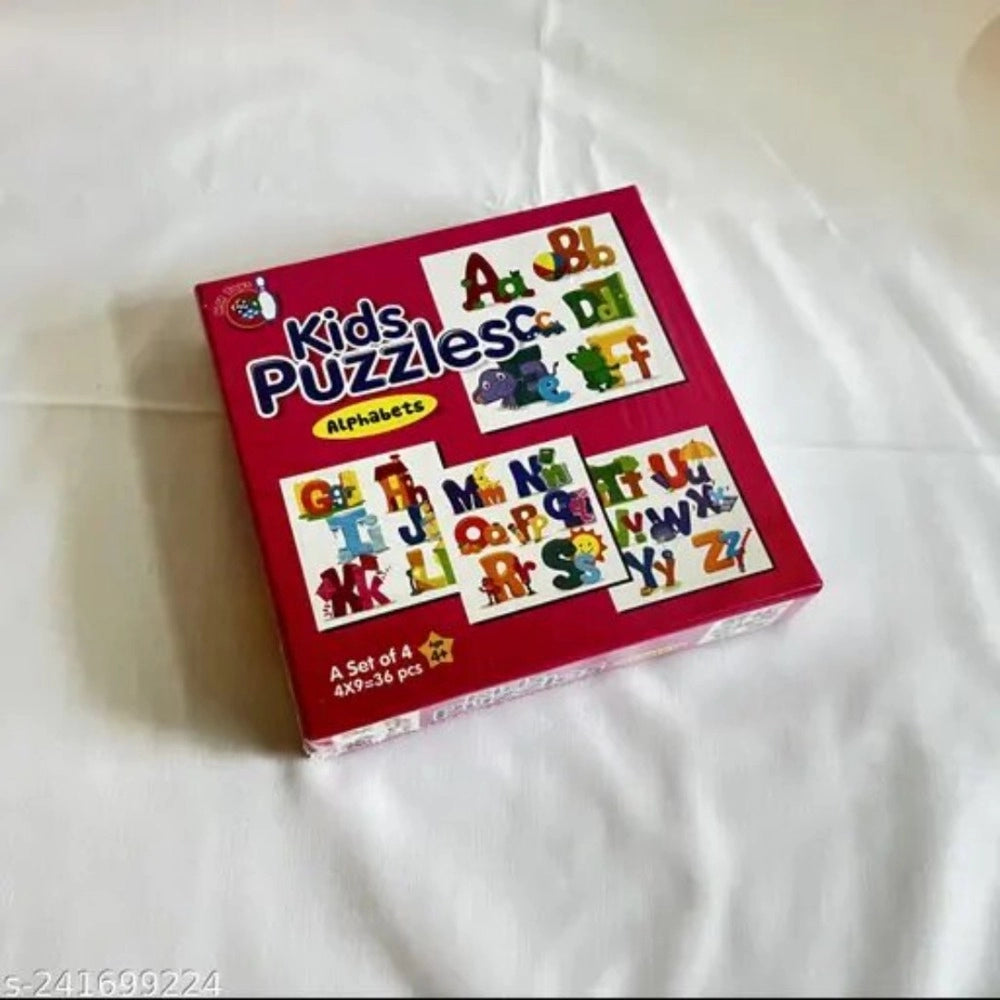 4-Pcs Alphabet Jigsaw Puzzle Set for Kids – Cardboard Educational Toy