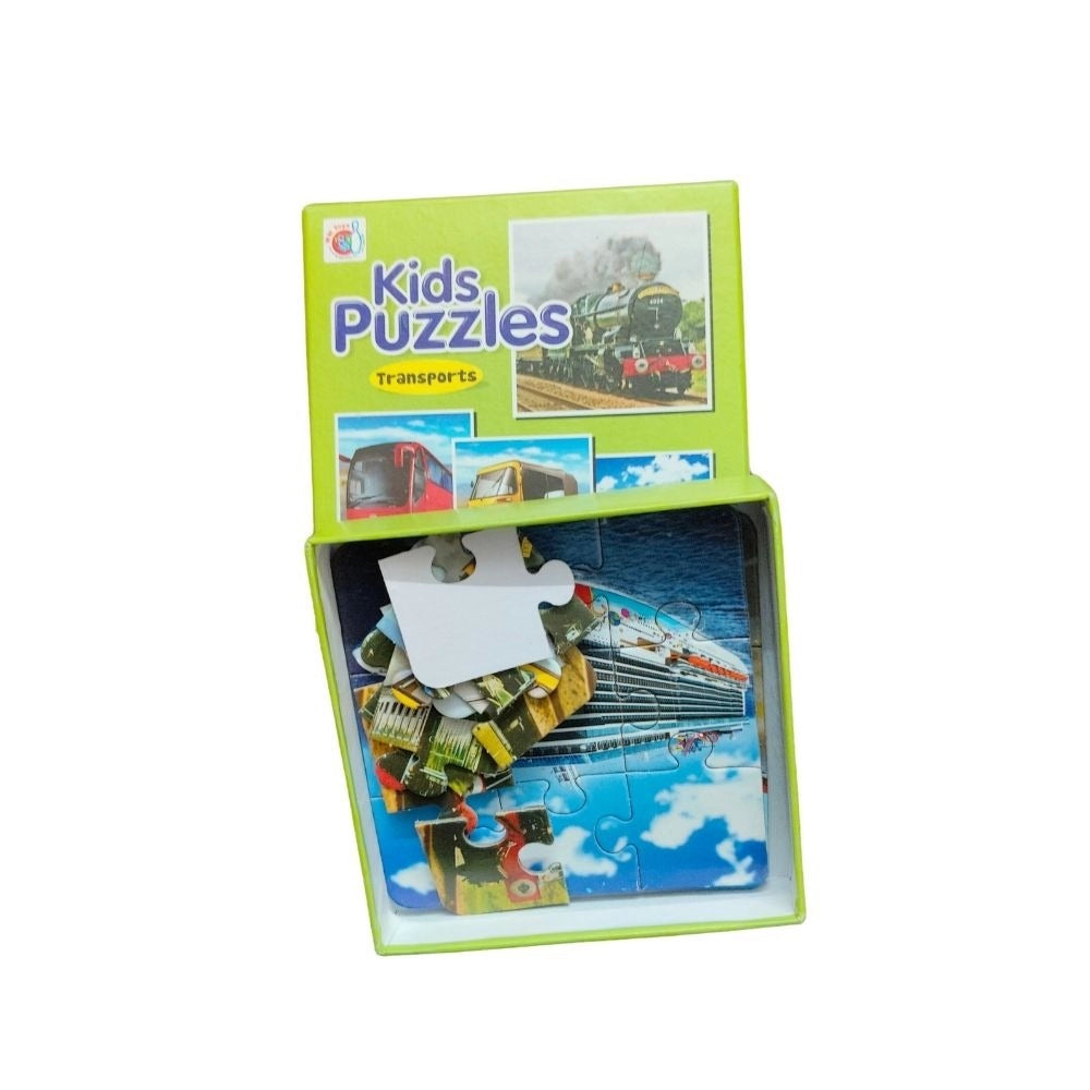 4-Pcs Transport Jigsaw Puzzle Set for Kids – Cardboard Educational Toy