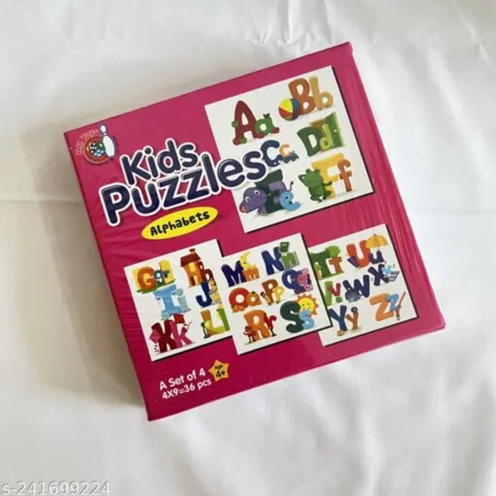 4-Pcs Alphabet Jigsaw Puzzle Set for Kids – Cardboard Educational Toy
