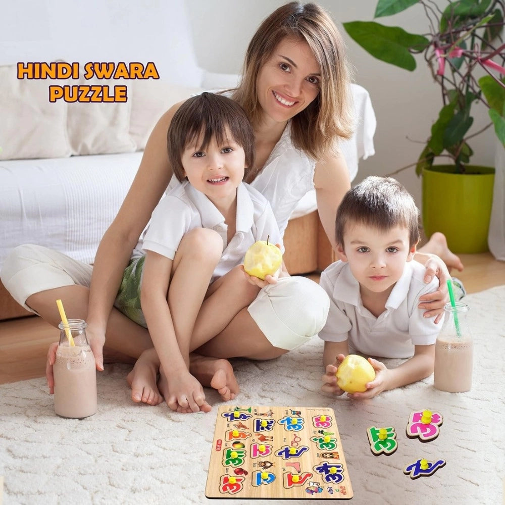 Wooden Hindi Letters Puzzle for Kids – Educational Wooden Toy | 3+ Years