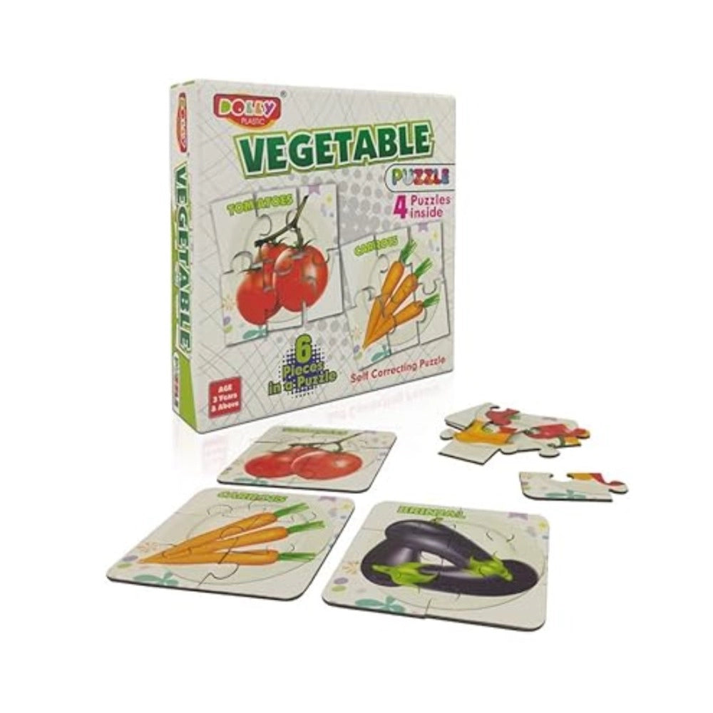 4-Pcs Vegetable Puzzle Set for Kids – Cardboard Educational Toy