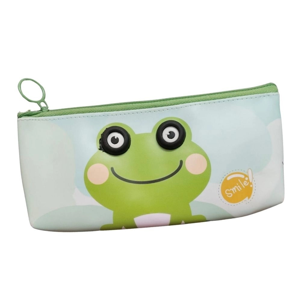 Pack of 2 Frog Cartoon Printed Pencil Pouches – Canvas Stationery