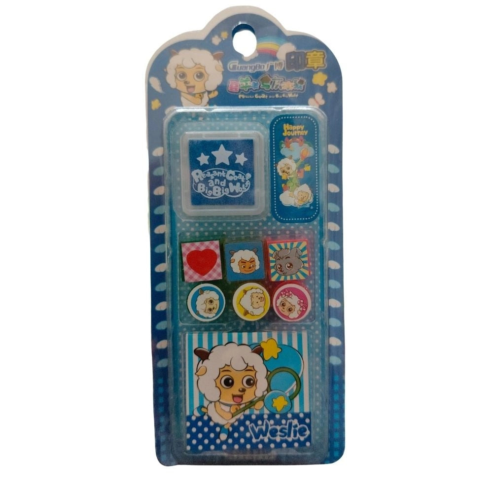 Pack of 2 Cartoon Stamps for Kids – Plastic Stationery