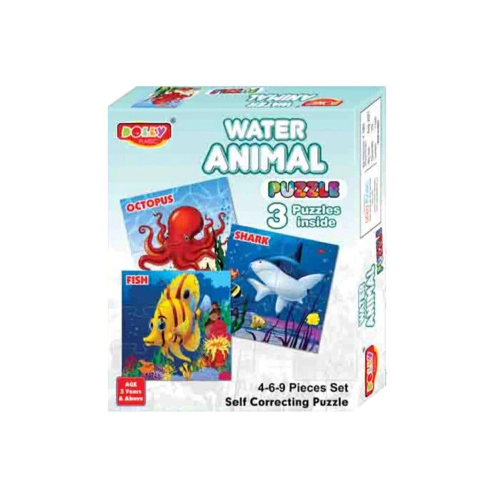3_Pcs Set Water Animal Puzzle | Cardboard | Educational Toys | 3+ Years